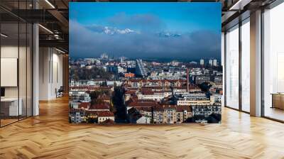 Art, historic buildings and colors of the Slovenian capital. Ljubljana. Wall mural