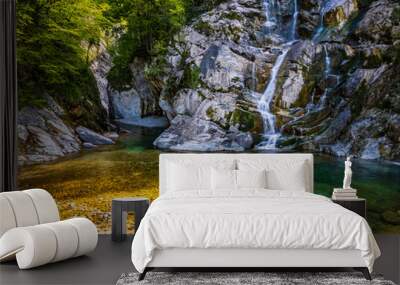 Crosis Falls. A journey between nature and engineering. Friuli to discover. Wall mural