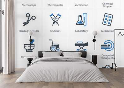 Medical & Health Care Icons Set 1 - Equipment & Supplies Wall mural