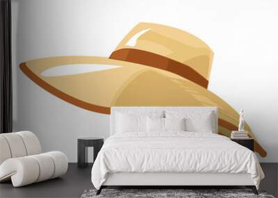 Women s summer hat. Vector illustration. vector, woman Wall mural