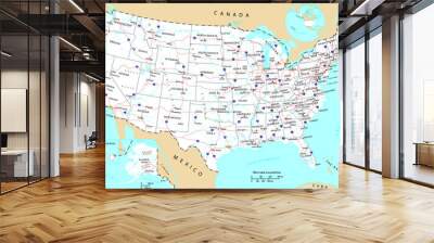 USA general map Wall mural