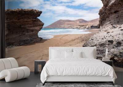 Scenic View of Sealandscape on a Sunny day in Fuerteventura, Canary Island Wall mural