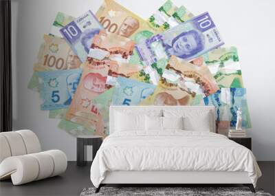 Canadian dollars mixed up Wall mural