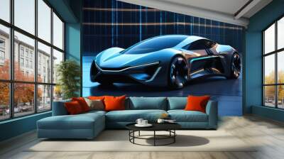 A futuristic electric car concept. Wall mural