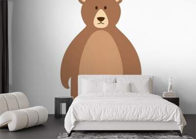 brown bear illustration isolated on a white background Wall mural