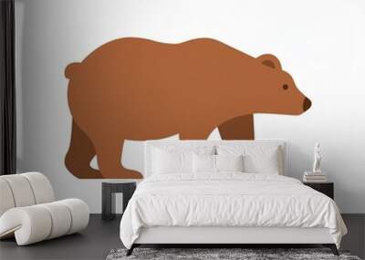 brown bear illustration isolated on a white background Wall mural