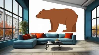 brown bear illustration isolated on a white background Wall mural