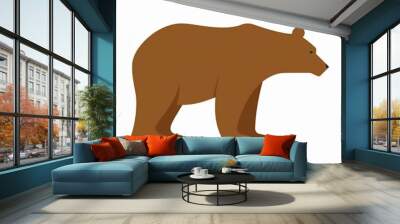 brown bear illustration isolated on a white background Wall mural