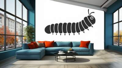 caterpillar black icon isolated on white Wall mural