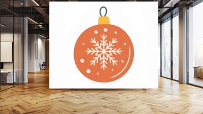 christmas ball illustration isolated on white Wall mural