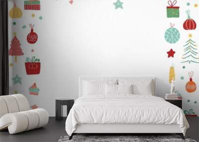 christmas square frame template blank Wall mural