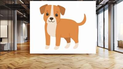 dog puppy illustration isolated on white Wall mural