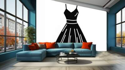 dress black icon isolated on white Wall mural