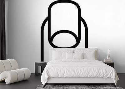 finger nail black icon isolated on white Wall mural