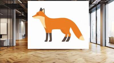 fox illustration isolated on white Wall mural