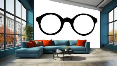 glasses isolated circle shape silhouette Wall mural