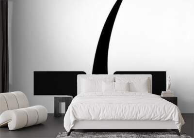 hair follicle black icon isolated on white Wall mural