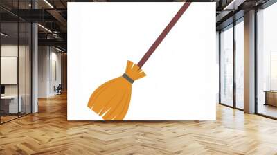 halloween broom isolated on white Wall mural