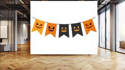 halloween bunting garland banner isolated on white Wall mural