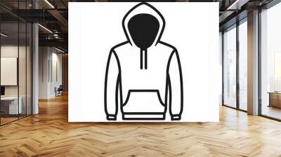 hoodie hoodies black icon isolated on white Wall mural