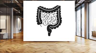 intestine icon black isolated on white Wall mural