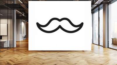 mustache icon isolated on white Wall mural