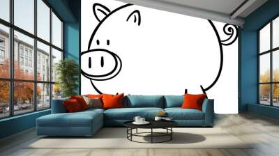 piggy bank cartoon Wall mural