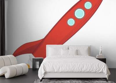 rocket illustration isolated on white Wall mural