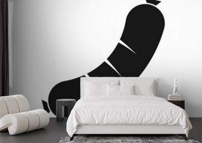 sausage black icon isolated on white Wall mural