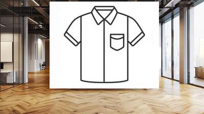 shirts black icon isolated on white Wall mural