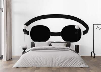 swimming glasses black icon isolated on white Wall mural