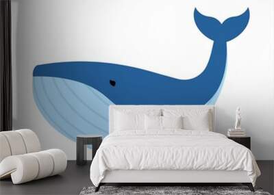 whale illustration isolated on white Wall mural