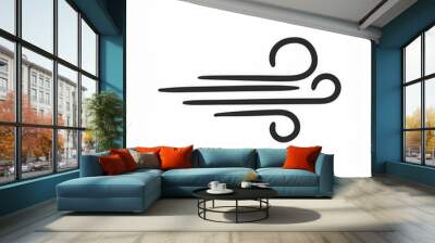 wind black icon isolated on white Wall mural