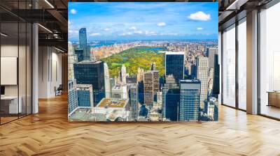 Beautiful skyline of Central Park and New York city  from Top of the Rock  - New York, USA Wall mural