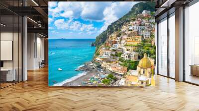 Beautiful view of Positano city in Amalfi Coast, Italy Wall mural