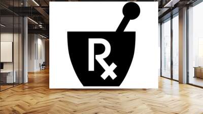 Rx mortar symbol icon  Wall mural