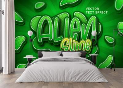 Alien Slime Green 3d text style effect Wall mural