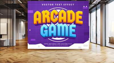 Arcade game editable text style effect. Vector text effect with the style of young people who like to play games. Wall mural