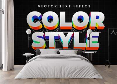 Color style editable vector text effect with colorful concept. Wall mural