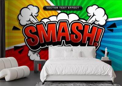 Comic smash editable text effect suitable for cartoon style concept Wall mural