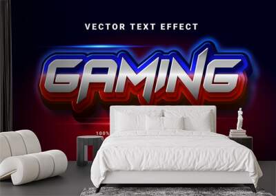 Gaming 3D text effect. Editable text style effect, suitable for gaming needs . Wall mural