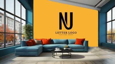 Initial Letter NU logotype company name monogram design for Company and Business logo. Wall mural