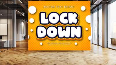 Lock down editable text effect with social distancing theme Wall mural