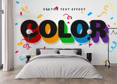 Simple colorful editable vector text style effect. Wall mural