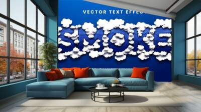 Smoke editable text style effect. Paper cut style text suitable for air pollution themes. Wall mural