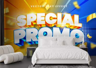 special promo 3d editable vector text style effect. vector text effect with luxury concept. Wall mural