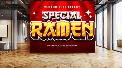 Special ramen 3D text effect, editable text style and suitable for asian food menu Wall mural