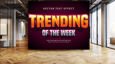 Trending of the day editable text style effect themed popular content Wall mural