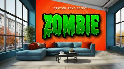 Zombie editable text style effect with halloween event theme Wall mural