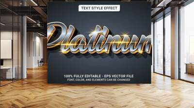 Text Style with Platinum Theme. Editable Text Style Effect. Wall mural